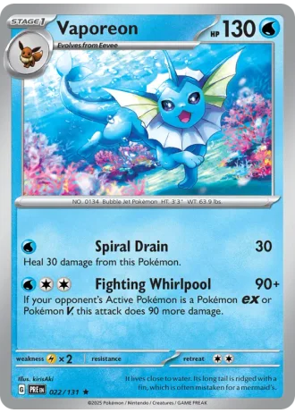 Vaporeon #022/131 — Prismatic Evolutions