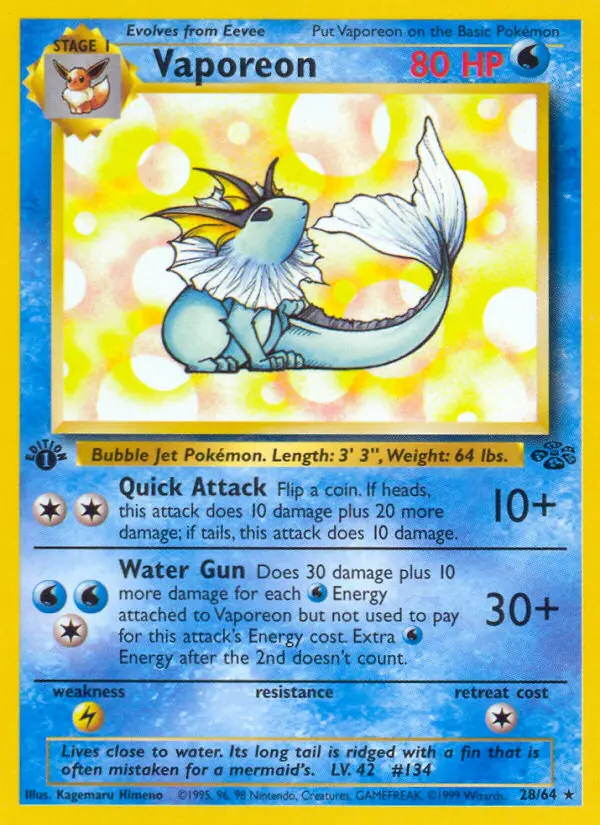 Vaporeon (1ª Edizione) #28 — Jungle (1ª Edizione)