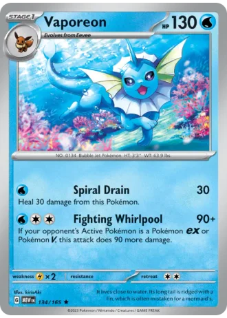 Vaporeon #134/165 — 151