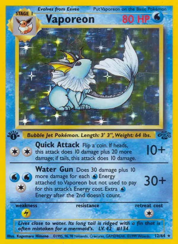 Vaporeon (1st Edition) #12 — Jungle (1st Edition)