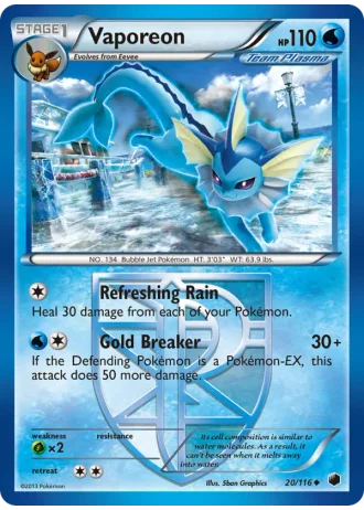 Vaporeon #20/116 — Plasma Freeze