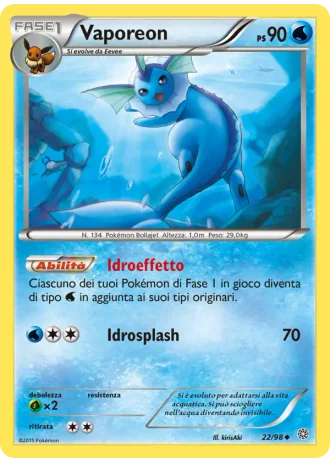 Vaporeon #22/98 — Antiche Origini