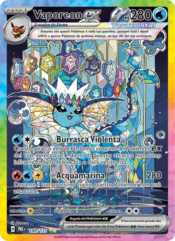 Vaporeon ex #149 — Evoluzioni Prismatiche