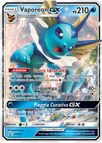 Vaporeon GX SM172 — Sole e Luna Promos