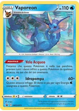 Vaporeon SWSH072 — Spada e Scudo Promos