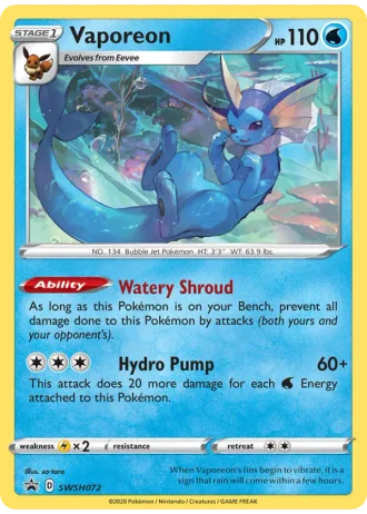 Vaporeon SWSH072 — Sword & Shield Promos