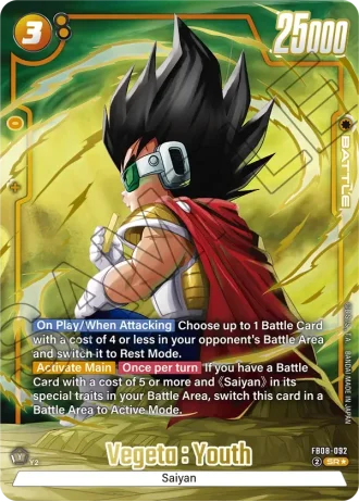 Vegeta : Youth (Alternative Art) FB08-092 — Saiyan's Pride (FB08)