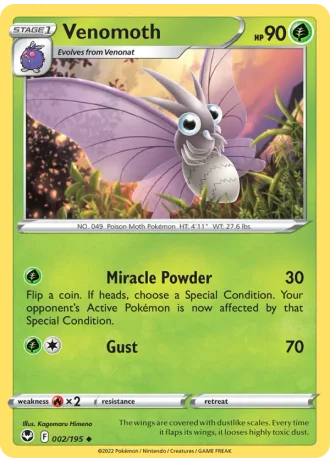 Venomoth #002/195 — Silver Tempest
