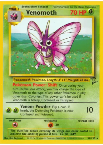 Venomoth #31/130 — Base Set 2