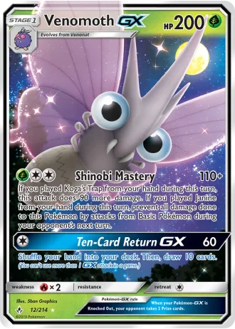 Venomoth GX #12/214 — Unbroken Bonds