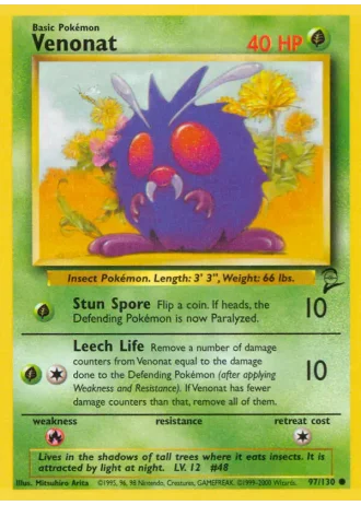 Venonat #97/130 — Base Set 2