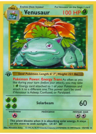 Venusaur #15 — Base Set