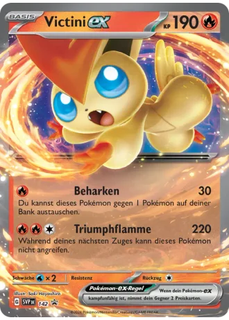 Victini ex #142 — Karmesin & Purpur Promos