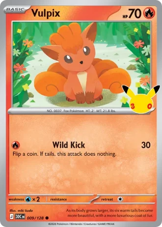 Vulpix #009/128 — 30th Celebration
