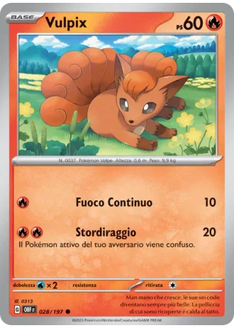 Vulpix #028 — Ossidiana Infuocata