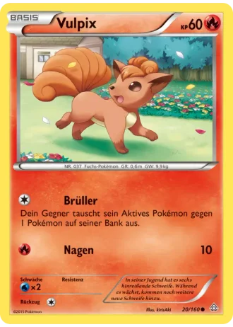 Vulpix #20/160 — Protoschock