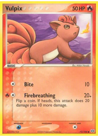 Vulpix #72 — EX Smaragd