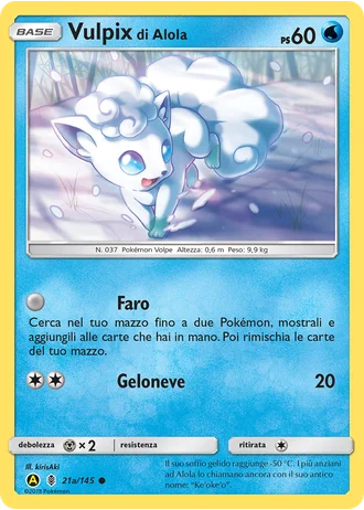 Vulpix di Alola #21a — Carta alternativa A gialla