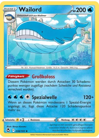 Wailord #038/195 — Silberne Sturmwinde