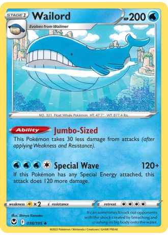 Wailord #038/195 — Silver Tempest