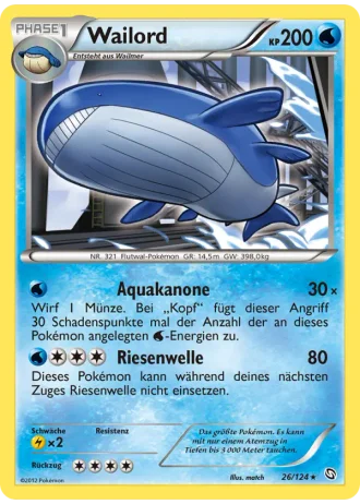Wailord #26/124 — Hoheit der Drachen
