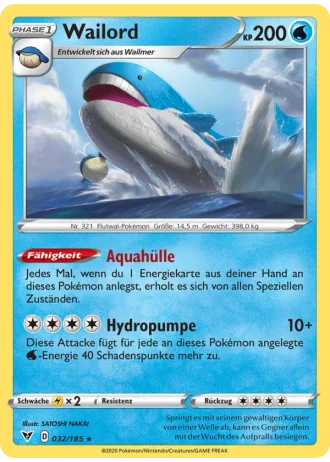 Wailord #32/185 — Farbenschock