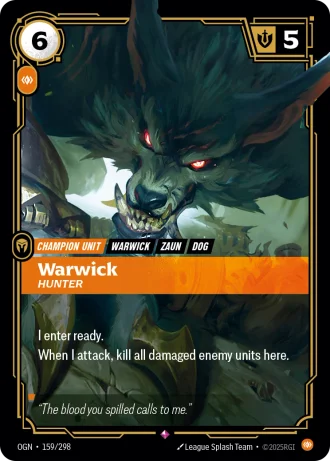 Warwick, Hunter #159/298 — Origins