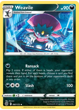 Weavile #087 — Brilliant Stars