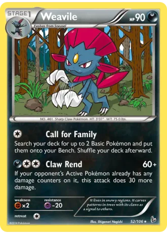 Weavile #52/106 — Flashfire