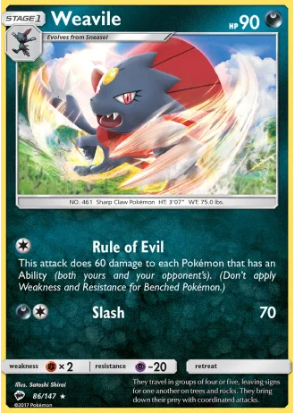 Weavile #86 — Burning Shadows