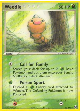 Weedle #86/112 — EX RossoFuoco e VerdeFoglia