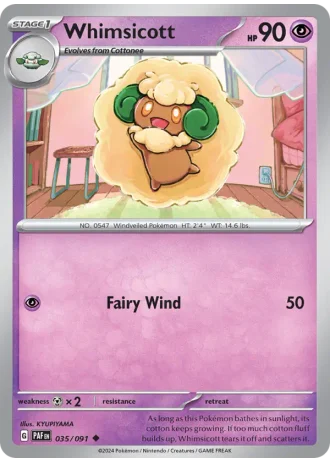 Whimsicott #035 — Paldean Fates