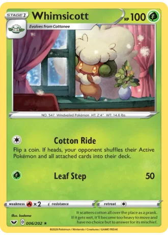 Whimsicott #6/202 — Sword & Shield