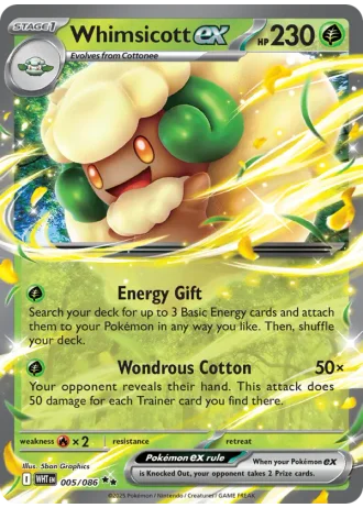 Whimsicott ex #005 — White Flare
