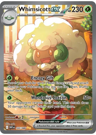 Whimsicott ex #165 — White Flare