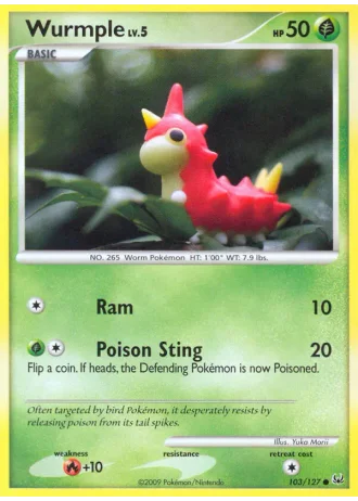 Wurmple #103/127 — Platino