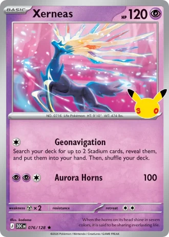 Xerneas #076/128 — 30th Celebration