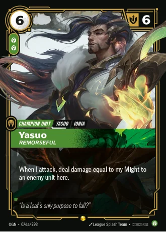 Yasuo, Remorseful #076a/298 — Origins