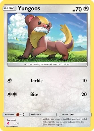 Yungoos #12/30 — SM trainer Kit (Lycanroc)