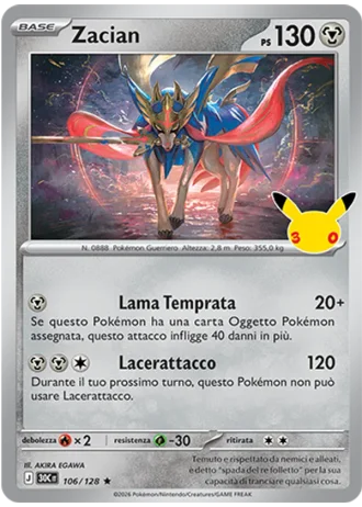 Zacian #106/128 — 30° Anniversario