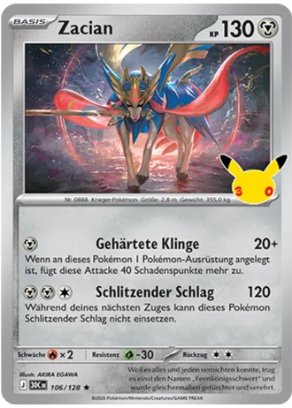 Zacian #106/128 — 30 Jahre