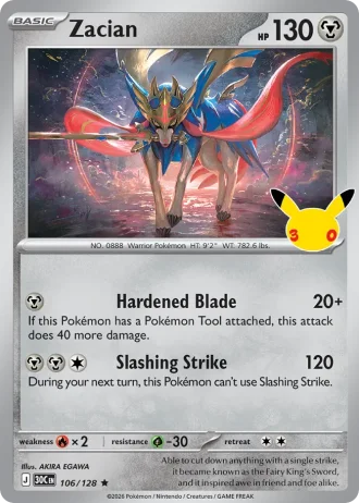Zacian #106/128 — 30th Celebration