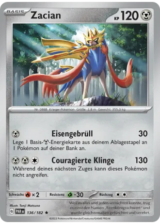 Zacian #136/182 — Paradoxrift
