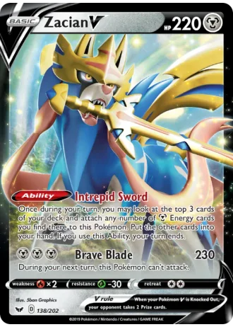Zacian V #138/202 — Sword & Shield