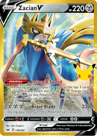Zacian-V #138/202 — Collection Classique (30e Anniversaire)