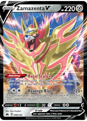 Zamazenta V #098/159 — Crown Zenith