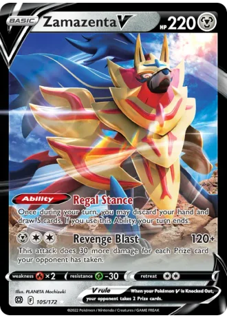 Zamazenta V #105/172 — Brilliant Stars