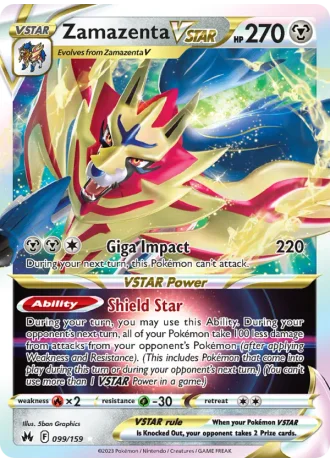 Zamazenta VSTAR #099/159 — Crown Zenith