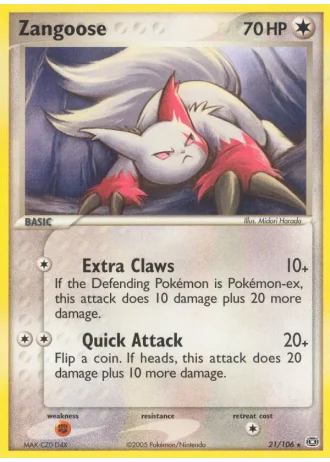 Zangoose #21/106 — Emerald