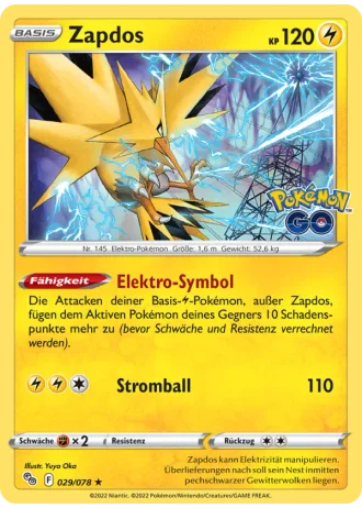 Zapdos #029/78 — Pokémon GO